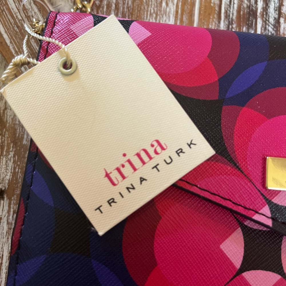 TRINA TURK pink flower chain wallet - Picture 5 of 11